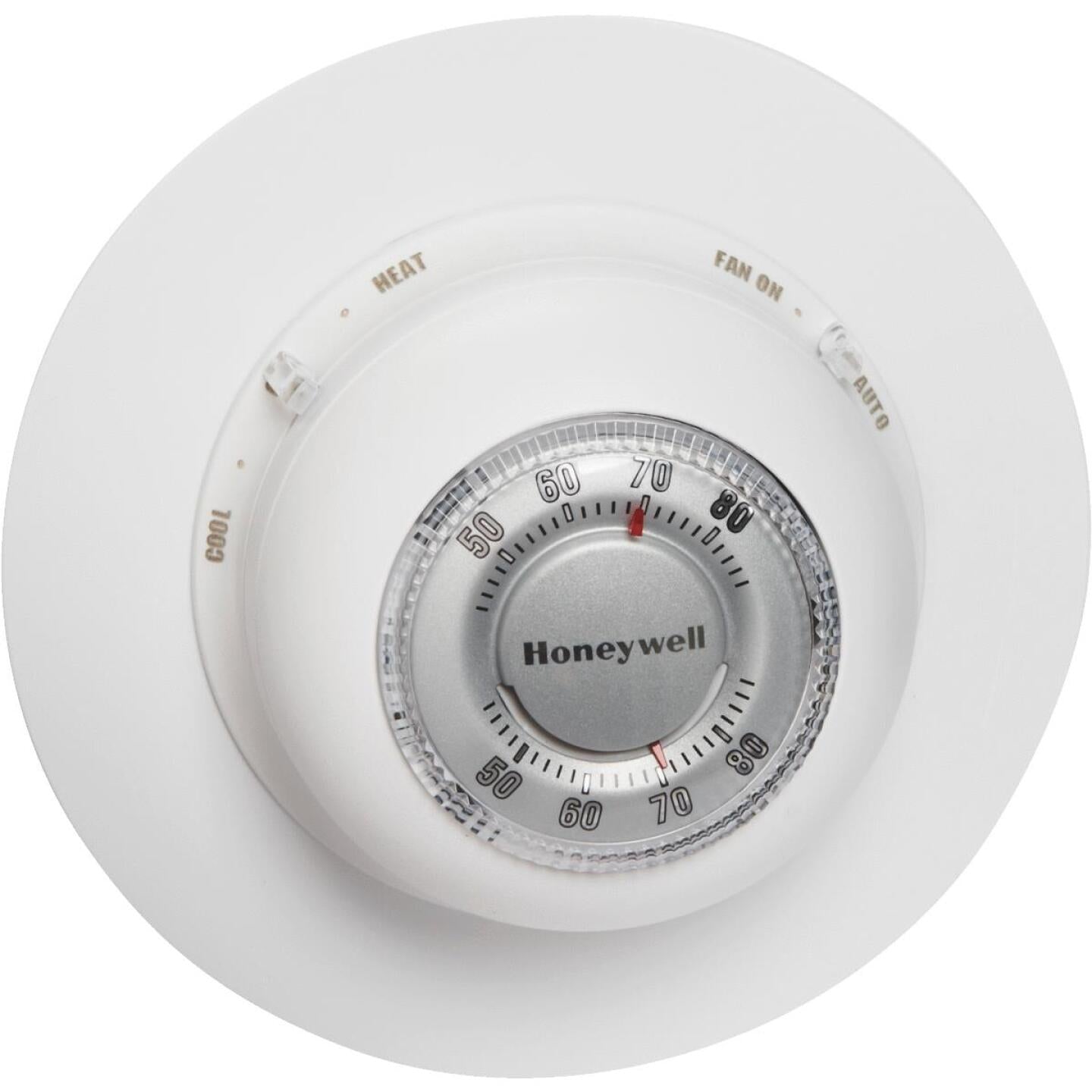 Honeywell, Honeywell Heat or Cool Off White Round Wall Thermostat