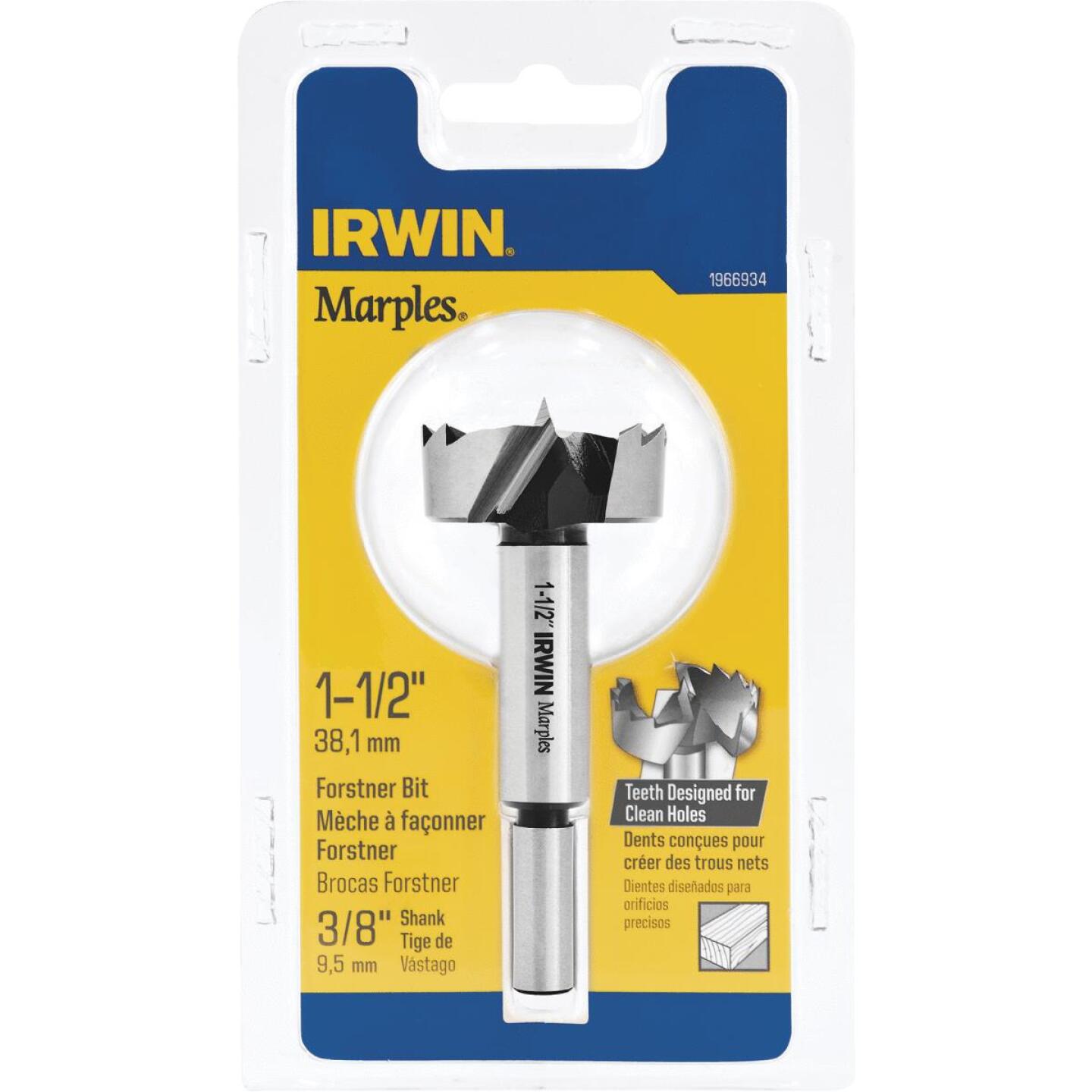 Irwin, Irwin Marples 1-1/2 In. 3-1/2 In. 3/83/8 In. Reduced Forstner Drill Bit