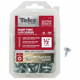 Teks, Lathe Screws, Sharp Point, 1/2-In. x #8, 260-Pk.