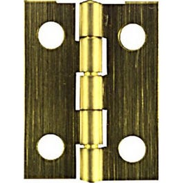 National Hardware, Narrow Hinge, Brass, 1.5 x 7/8-In., 2-Pk.